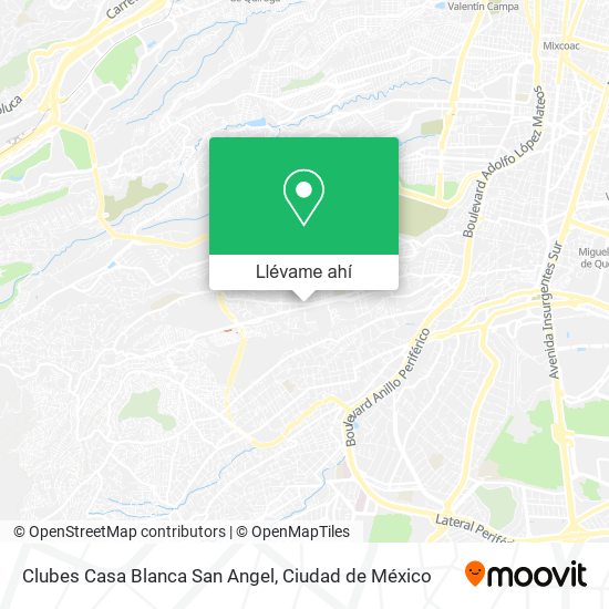 Mapa de Clubes Casa Blanca San Angel