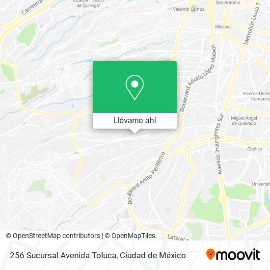 Mapa de 256 Sucursal Avenida Toluca