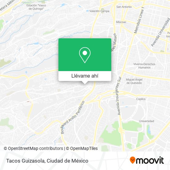 Mapa de Tacos Guizasola