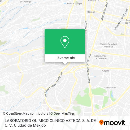 Mapa de LABORATORIO QUíMICO CLíNICO AZTECA, S. A. DE C. V.