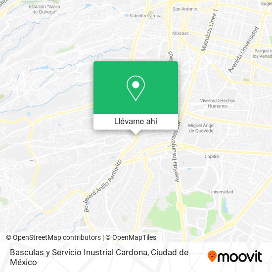 Mapa de Basculas y Servicio Inustrial Cardona