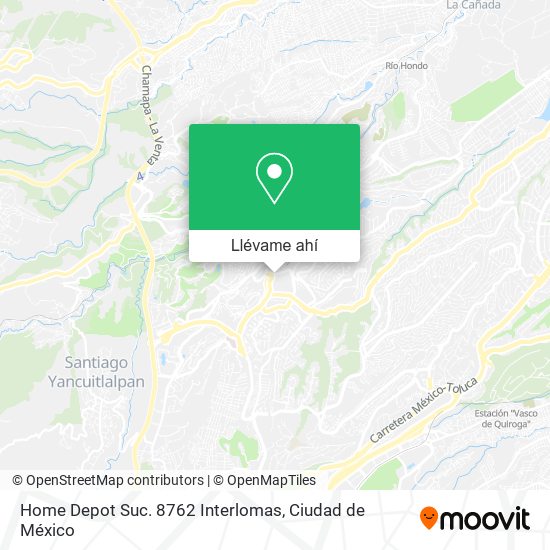 Mapa de Home Depot Suc. 8762 Interlomas