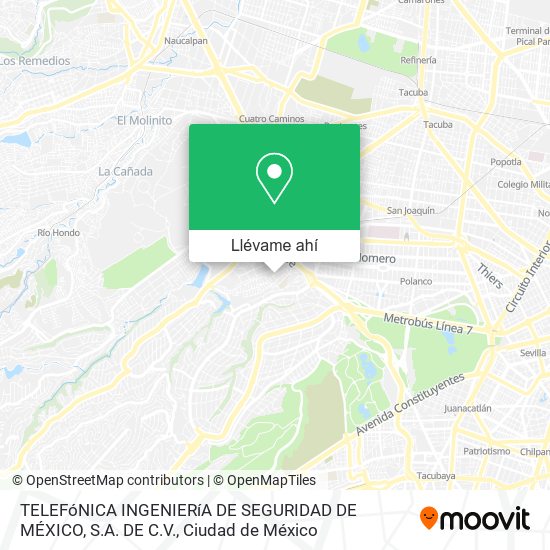 Mapa de TELEFóNICA INGENIERíA DE SEGURIDAD DE MÉXICO, S.A. DE C.V.