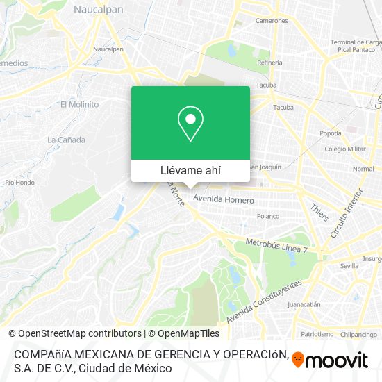 Mapa de COMPAñíA MEXICANA DE GERENCIA Y OPERACIóN, S.A. DE C.V.
