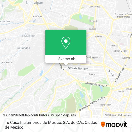 Mapa de Tu Casa Inalámbrica de México, S.A. de C.V.