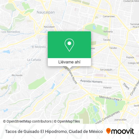 Mapa de Tacos de Guisado El Hipodromo