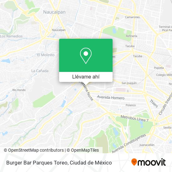 Mapa de Burger Bar Parques Toreo