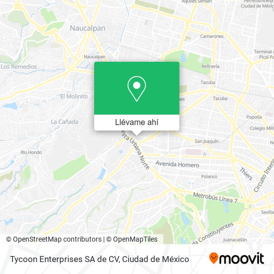 Mapa de Tycoon Enterprises SA de CV