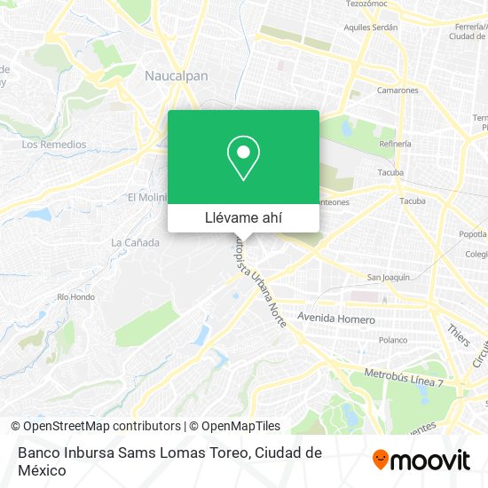 Mapa de Banco Inbursa Sams Lomas Toreo