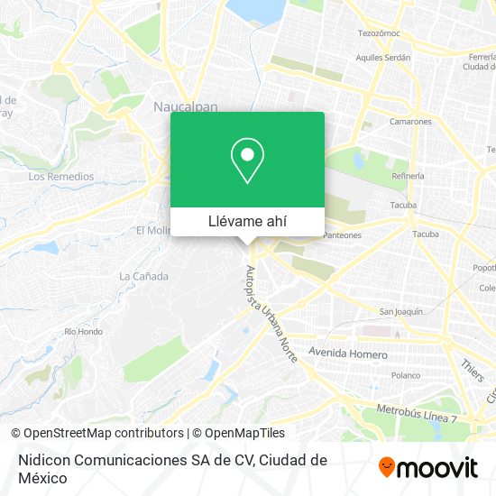 Mapa de Nidicon Comunicaciones SA de CV