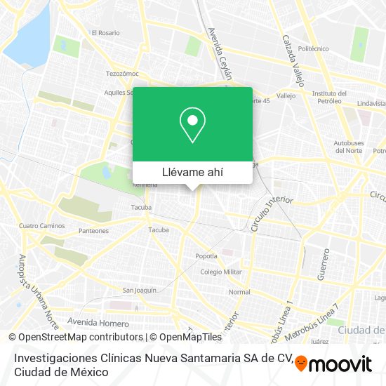 Mapa de Investigaciones Clínicas Nueva Santamaria SA de CV