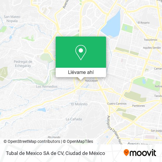 Mapa de Tubal de Mexico SA de CV