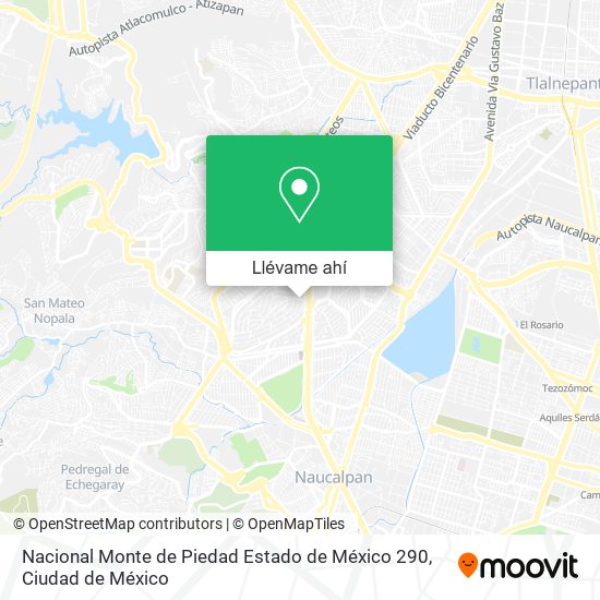 Mapa de Nacional Monte de Piedad Estado de México 290