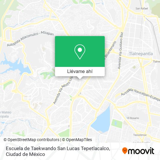 Mapa de Escuela de Taekwando San Lucas Tepetlacalco