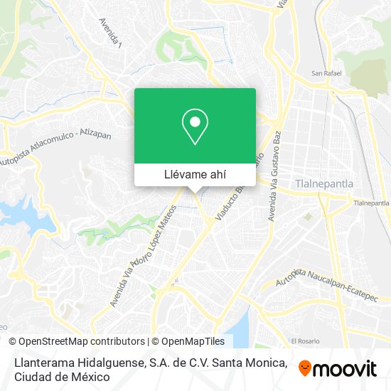 Mapa de Llanterama Hidalguense, S.A. de C.V. Santa Monica