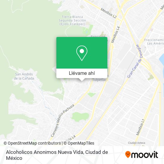 Mapa de Alcoholicos Anonimos Nueva Vida