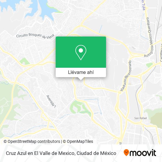 Mapa de Cruz Azul en El Valle de Mexico