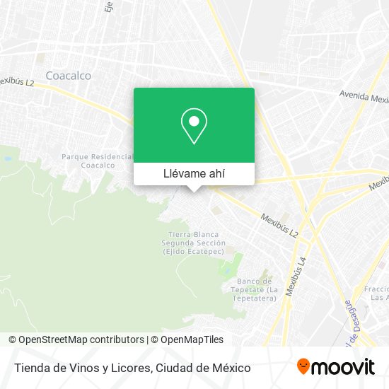 Mapa de Tienda de Vinos y Licores