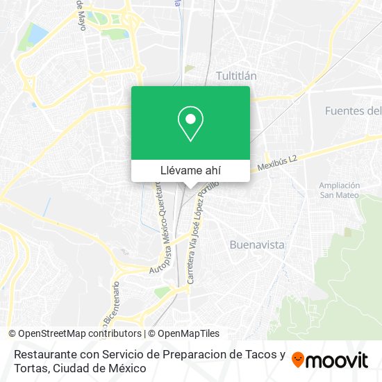 Mapa de Restaurante con Servicio de Preparacion de Tacos y Tortas