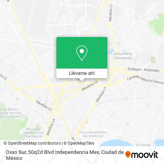 Mapa de Oxxo Suc 50q2d Blvd Independencia Mex