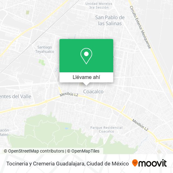 Mapa de Tocineria y Cremeria Guadalajara