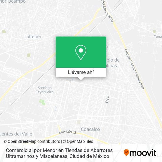 Mapa de Comercio al por Menor en Tiendas de Abarrotes Ultramarinos y Miscelaneas