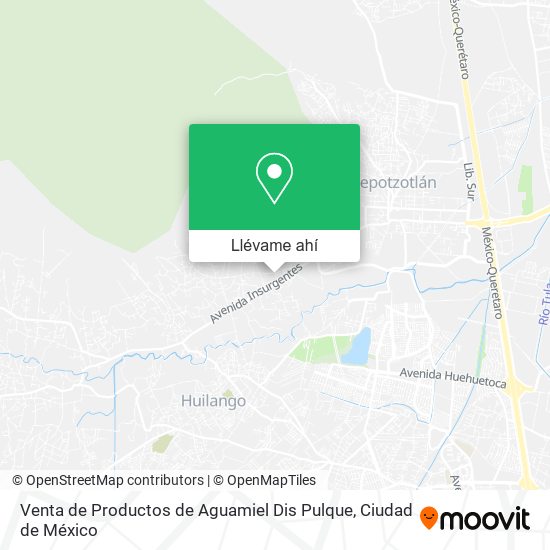 Mapa de Venta de Productos de Aguamiel Dis Pulque