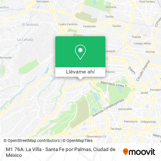 Mapa de M1 76A: La Villa - Santa Fe por Palmas
