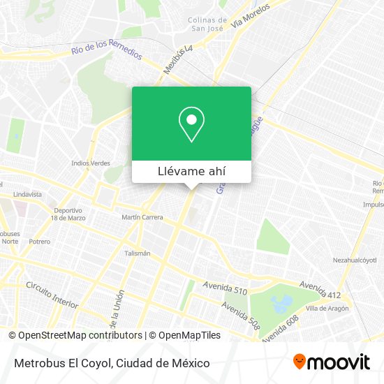 Mapa de Metrobus El Coyol