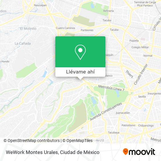 Mapa de WeWork Montes Urales