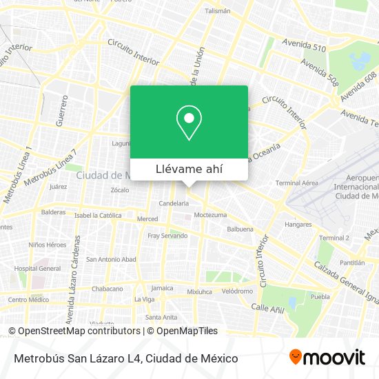 Mapa de Metrobús San Lázaro L4