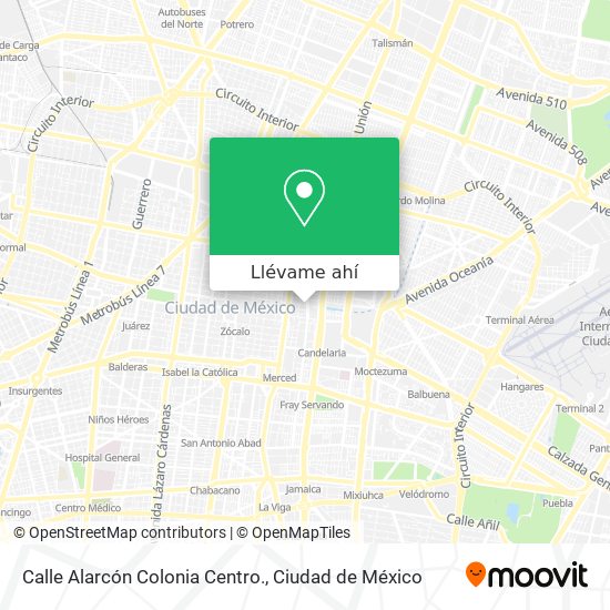 Mapa de Calle Alarcón Colonia Centro.