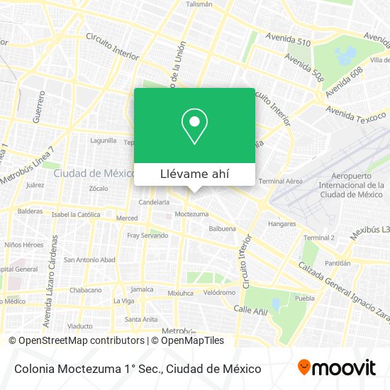 Mapa de Colonia Moctezuma 1° Sec.