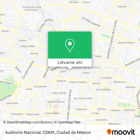 Mapa de Auditorio Nacional, CDMX