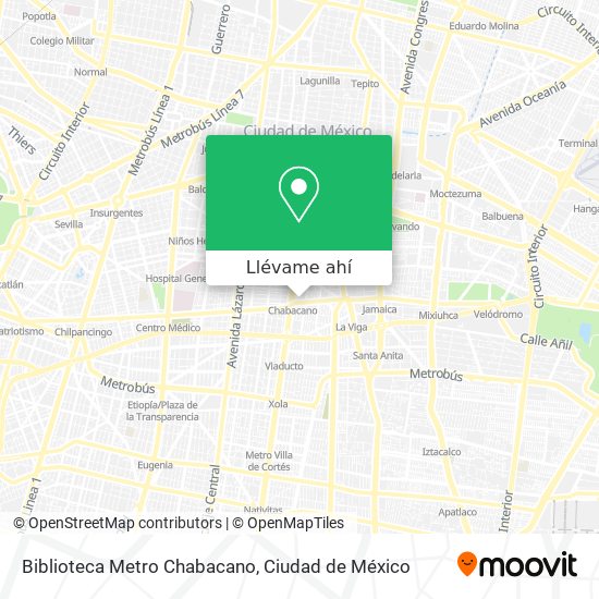 Mapa de Biblioteca Metro Chabacano