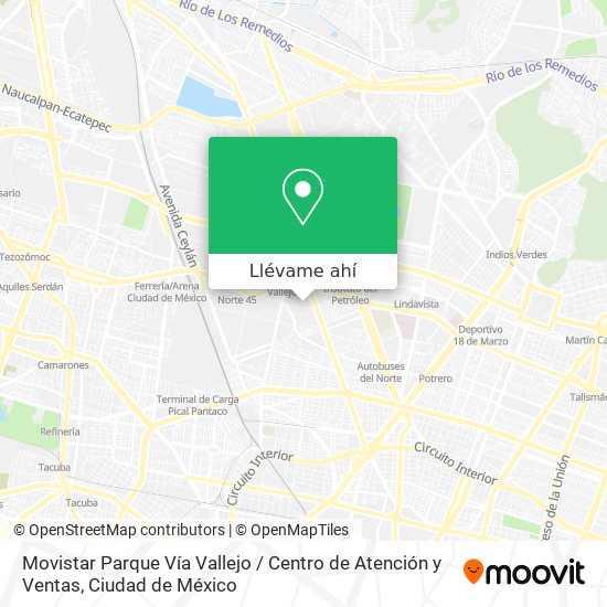 Mapa de Movistar Parque Vía Vallejo / Centro de Atención y Ventas