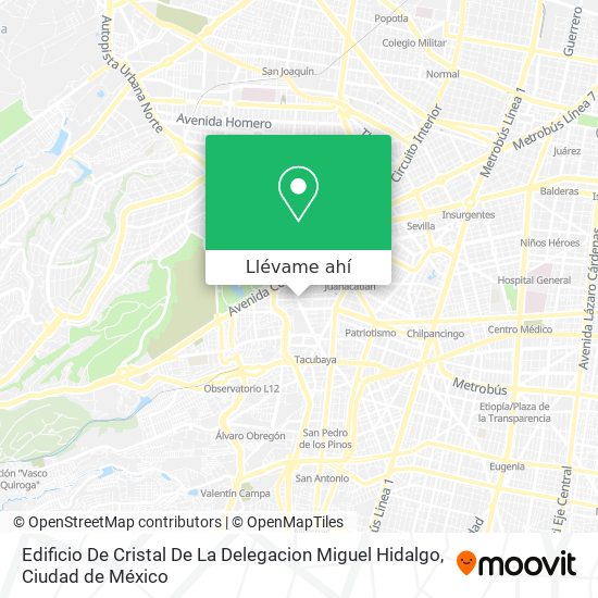 Mapa de Edificio De Cristal De La Delegacion Miguel Hidalgo