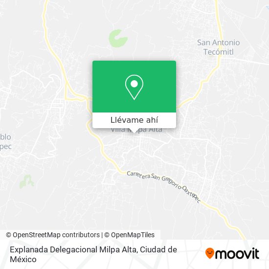 Mapa de Explanada Delegacional Milpa Alta