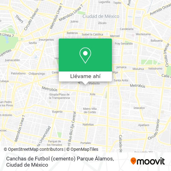 Mapa de Canchas de Futbol (cemento) Parque Álamos