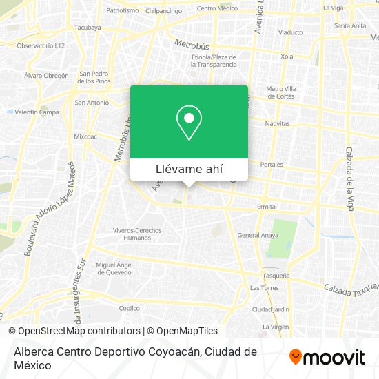 Mapa de Alberca Centro Deportivo Coyoacán