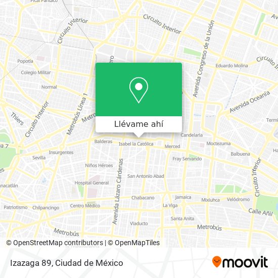 Cómo llegar a Izazaga 89 en Azcapotzalco en Autobús o Metro?