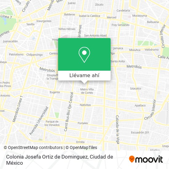 Mapa de Colonia Josefa Ortiz de Dominguez