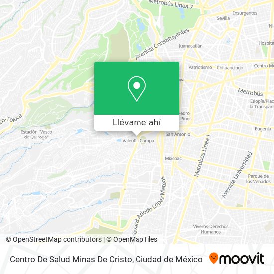 Mapa de Centro De Salud Minas De Cristo