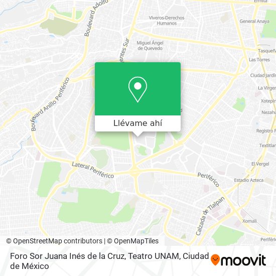 Mapa de Foro Sor Juana Inés de la Cruz, Teatro UNAM