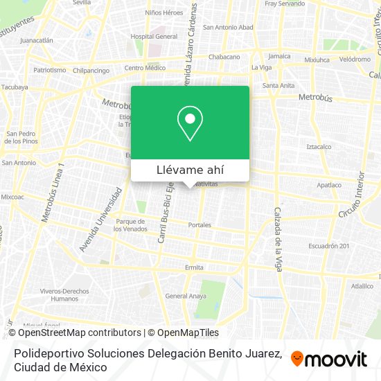 Mapa de Polideportivo Soluciones Delegación Benito Juarez