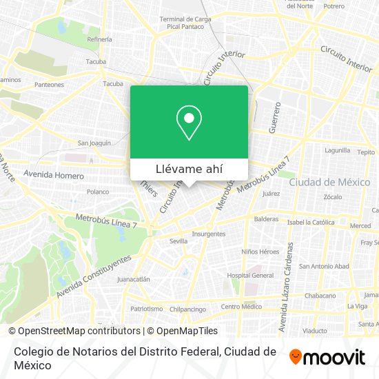 Mapa de Colegio de Notarios del Distrito Federal