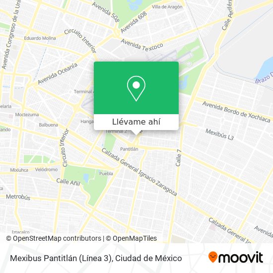 Mapa de Mexibus Pantitlán (Línea 3)