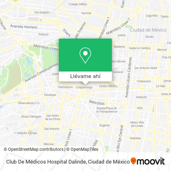 Mapa de Club De Médicos Hospital Dalinde