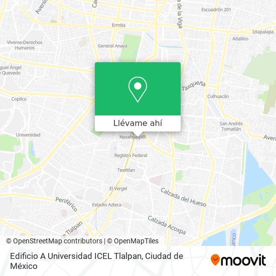 Mapa de Edificio A Universidad ICEL Tlalpan