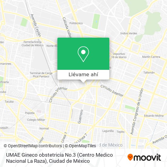 Mapa de UMAE Gineco obstetricia No.3 (Centro Medico Nacional La Raza)